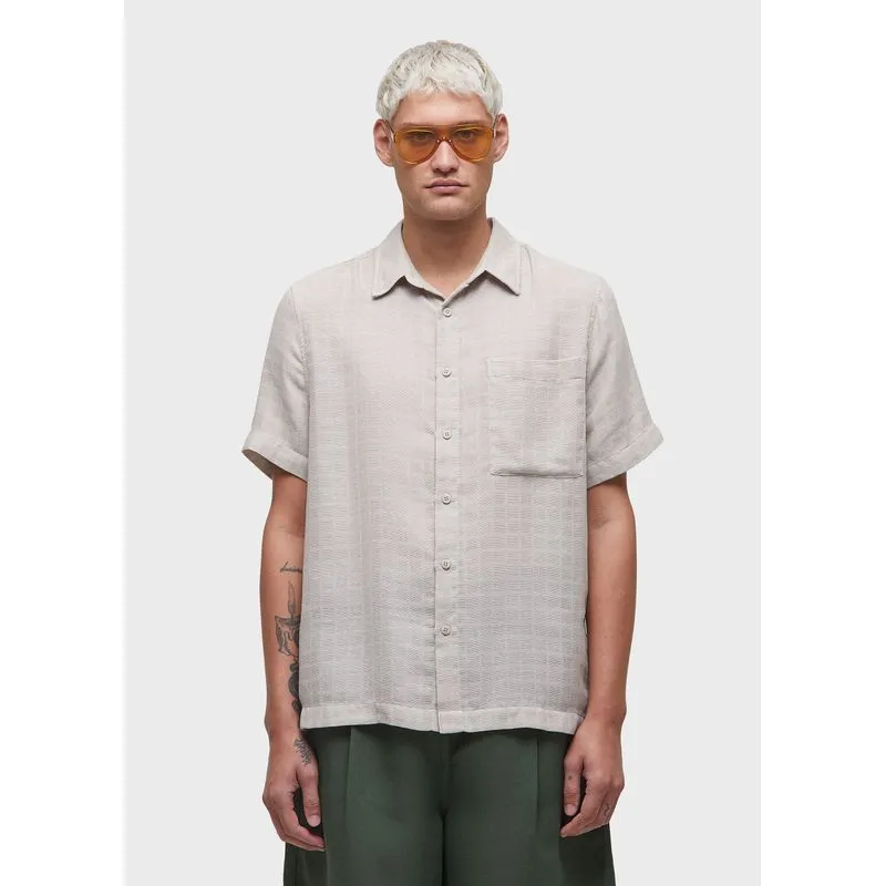 Camisa cotton grid mc - areia - P