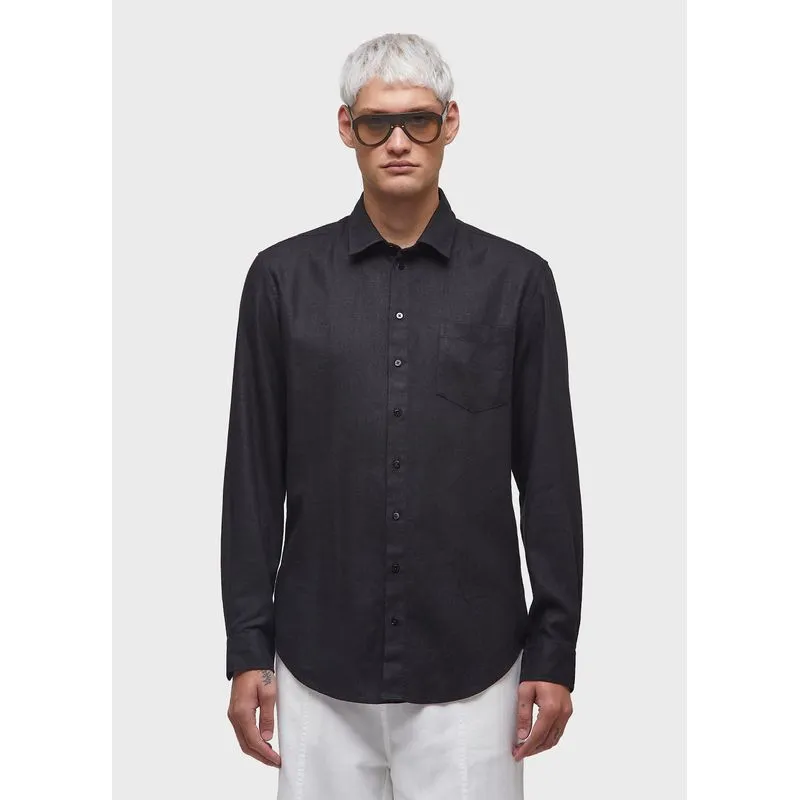 Camisa bordado graphic linen ml - preto - M