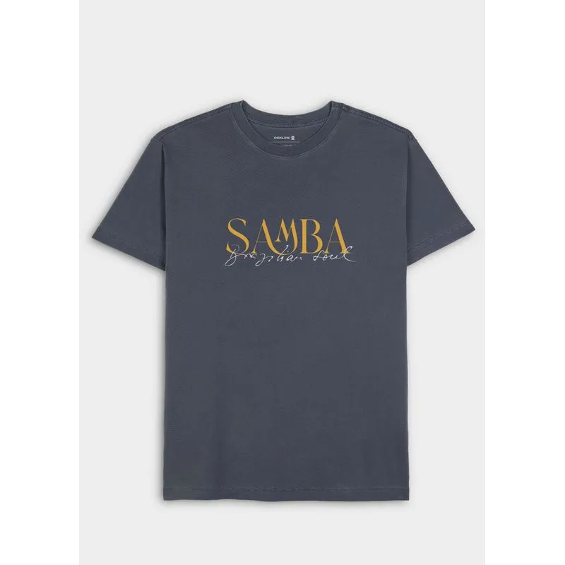 T-shirt stone samba serifado mc - azul marinho - P