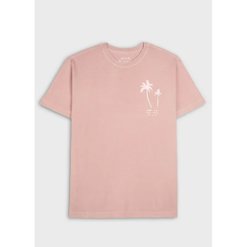 T-shirt stone palm sketches mc - rosa - GG