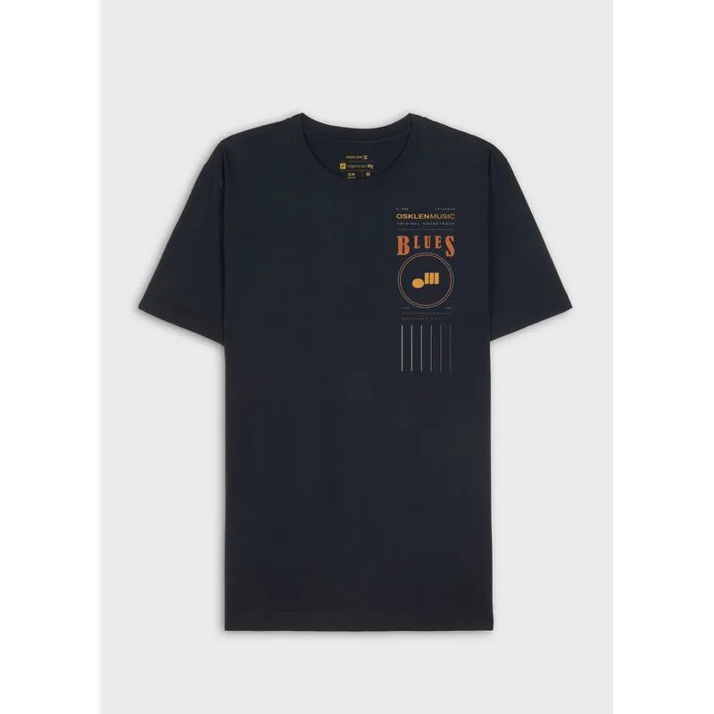 T-shirt vintage blues mc - azul marinho - M