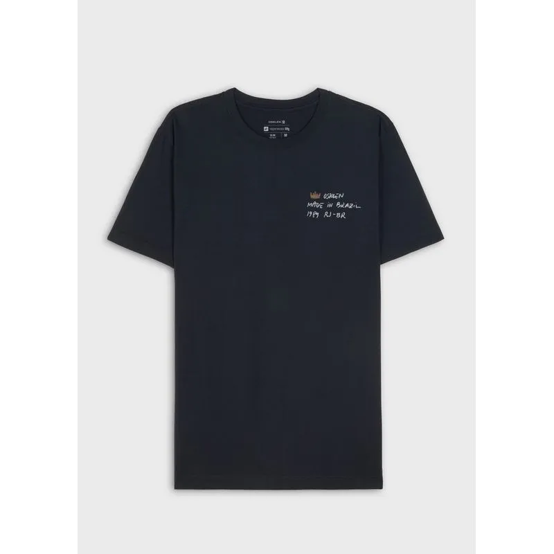 T-shirt vintage little text mc - azul marinho - GG