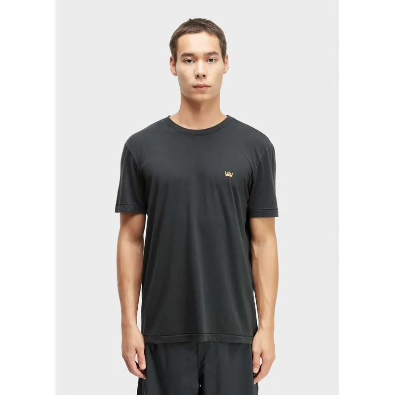 T-shirt soft used gold crown mc - preto - P