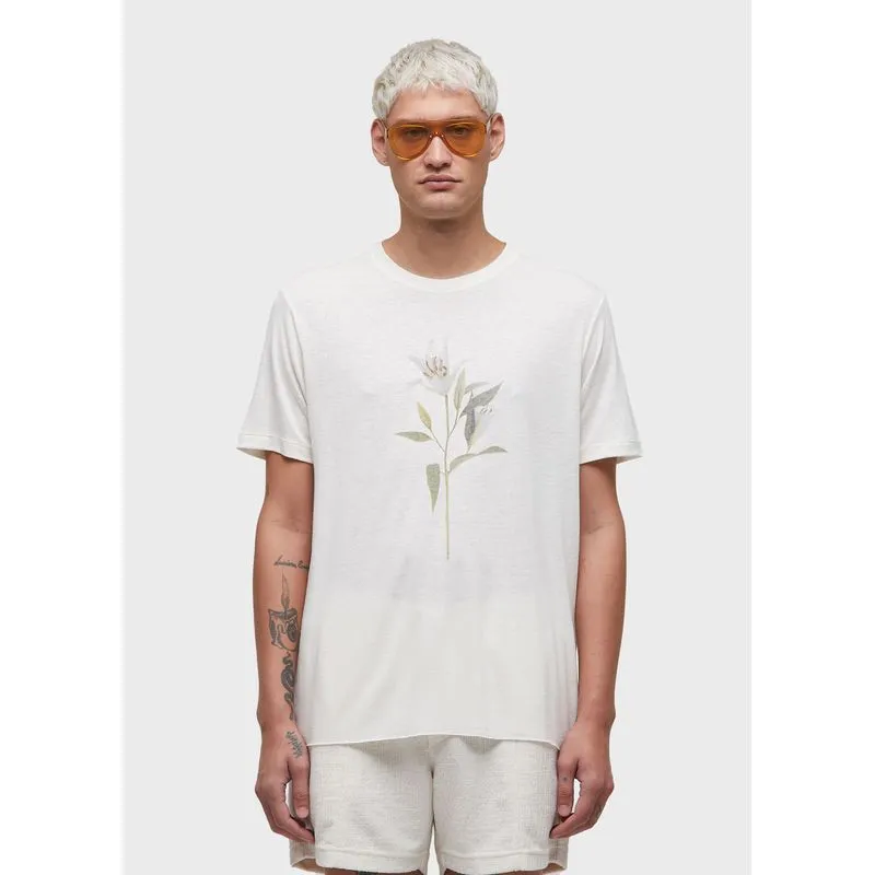 T-shirt light linen lirio mc - off white - GG