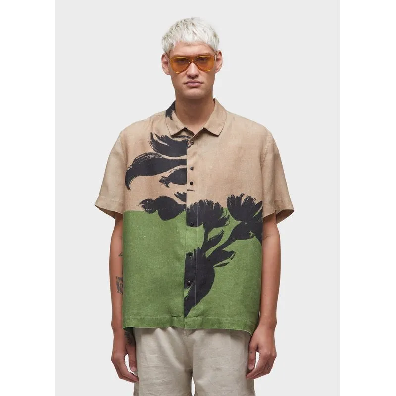 Camisa nipo mc - bege - P