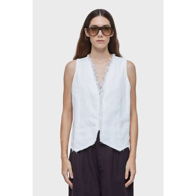 Colete rustic linen - branco - M
