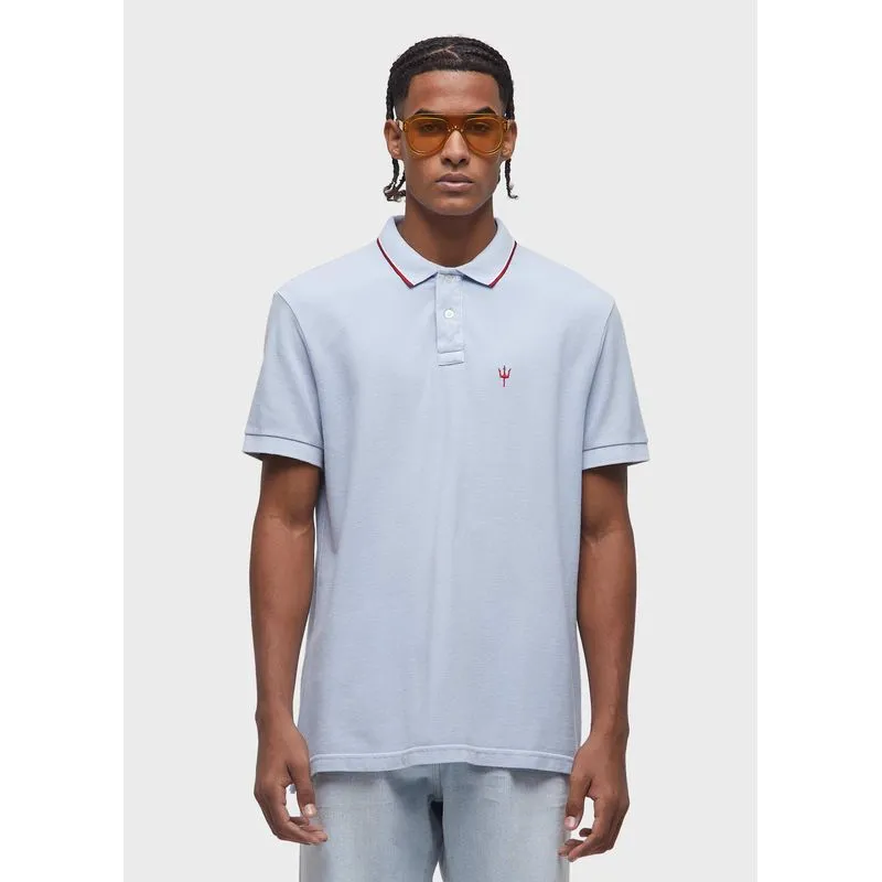 Polo piquet tridente - azul - GG