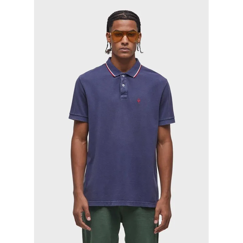 Polo piquet tridente - azul marinho - PP
