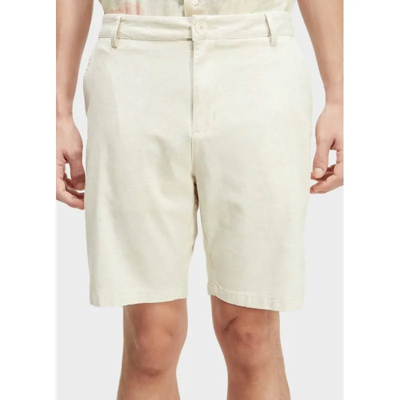 Bermuda alfaiataria basic linen - natural - 38