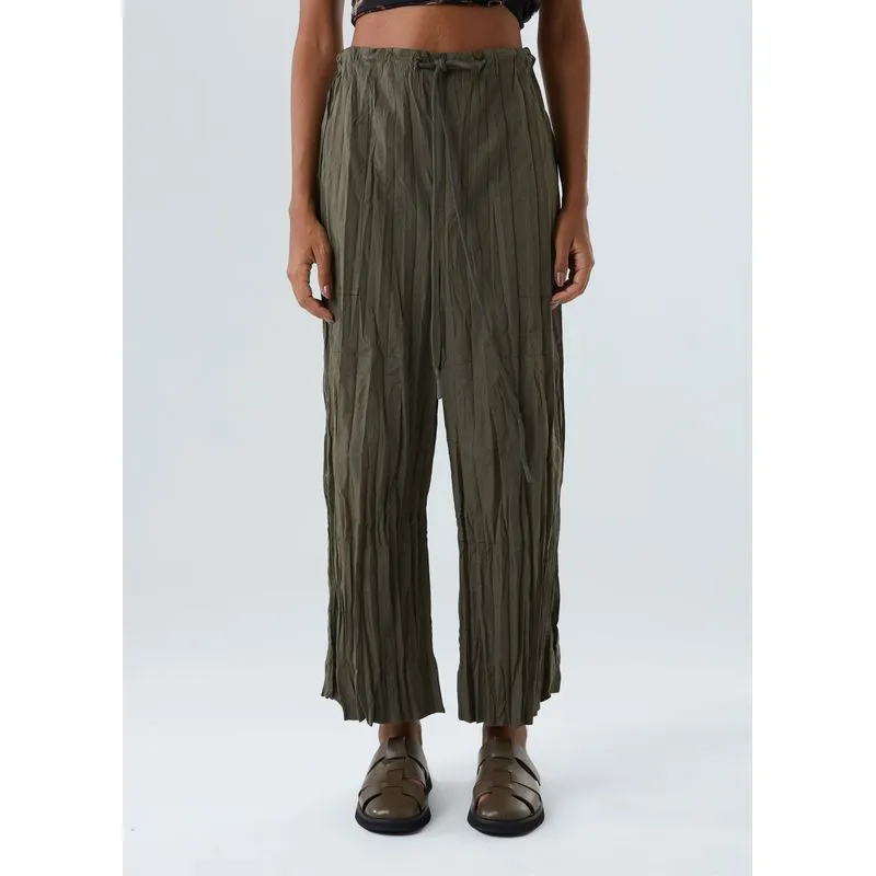Calça tricoline wrinkled Calca tricoline wrinkled - verde forest - M