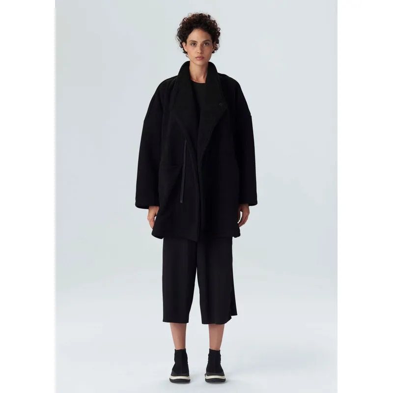 Casaco fleece double face - preto - M