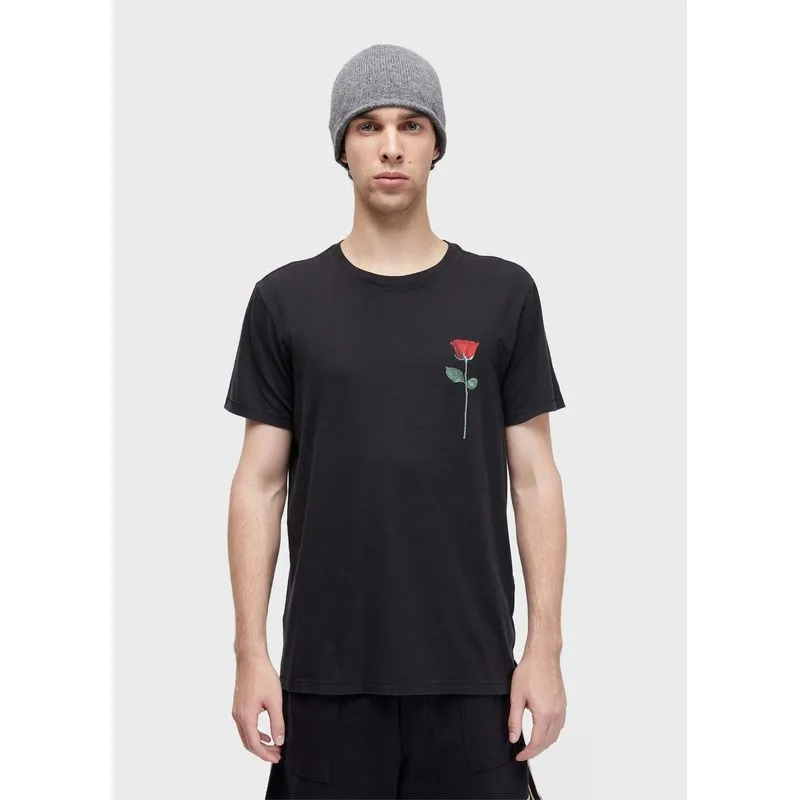T-shirt soft used rose mc - preto - G