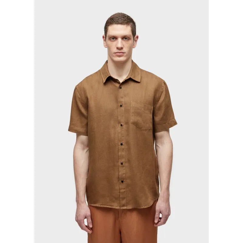 Camisa classic linen mc - marrom - PP