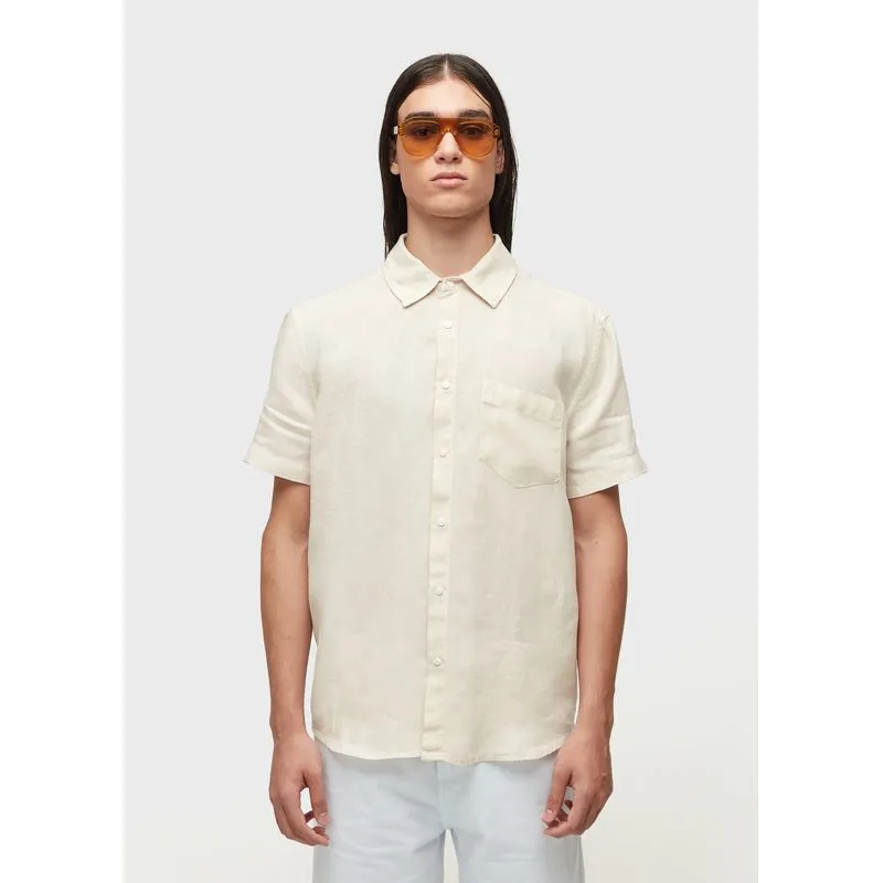 Camisa classic linen mc - areia - PP
