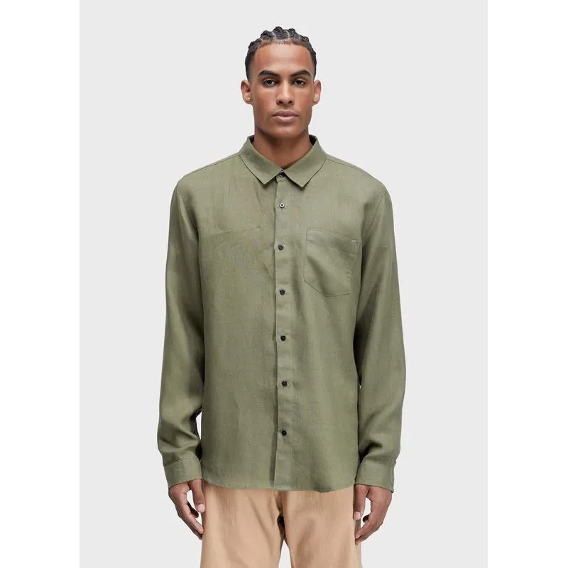 Camisa classic linen ml - verde - GG