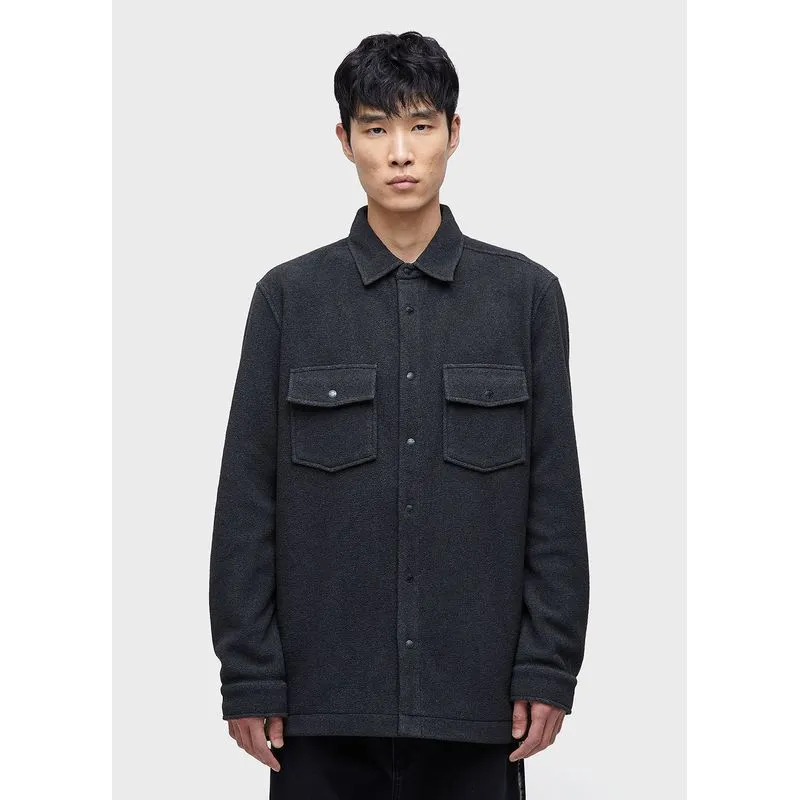 Men’s fleece shirt jacket trkk - cinza - P