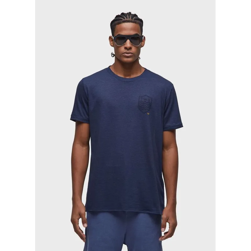 T-shirt light brasão linen white edition T-shirt light linen brasao mc - azul marinho - P
