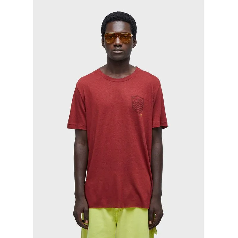 T-shirt light brasão linen white edition T-shirt light linen brasao mc - vinho - PP