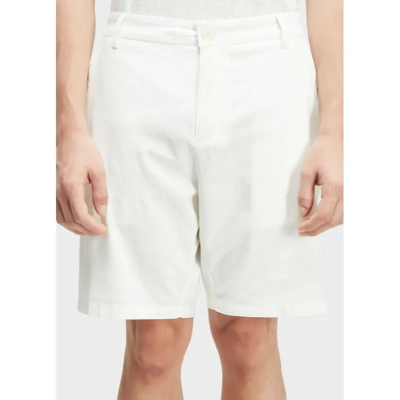 Bermuda alfaiataria basic linen - off white - 44