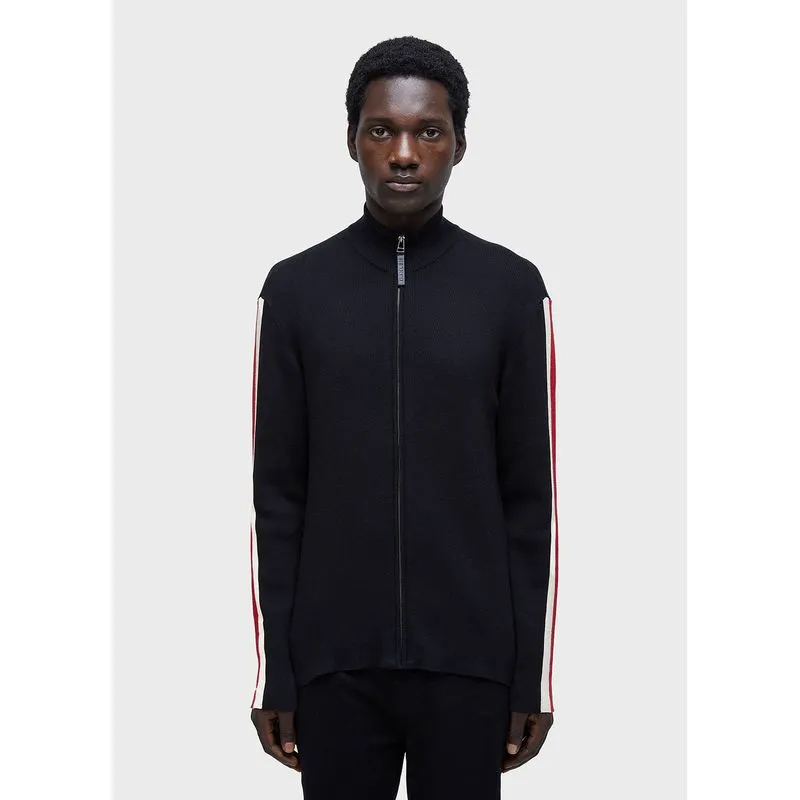 Mens zipped striped sweater - preto - GG
