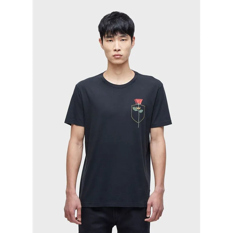 T-shirt soft used brasao rosa mc - preto - GG