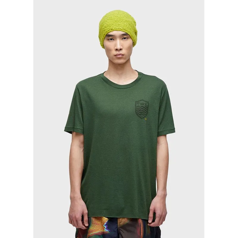 T-shirt light brasão linen white edition T-shirt light linen brasao mc - verde - P
