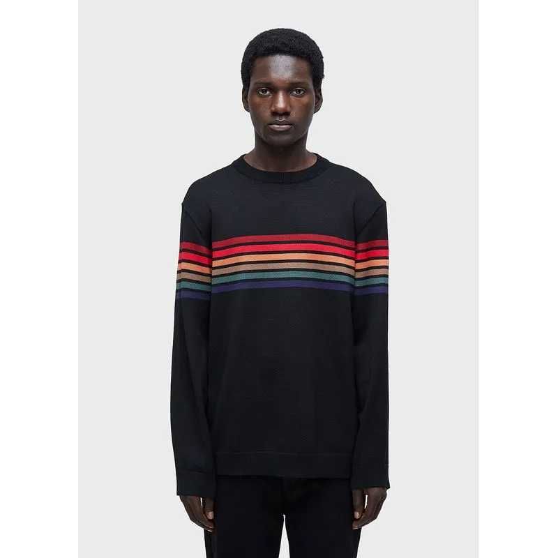 Sweater tricot vintage stripes - preto - PP