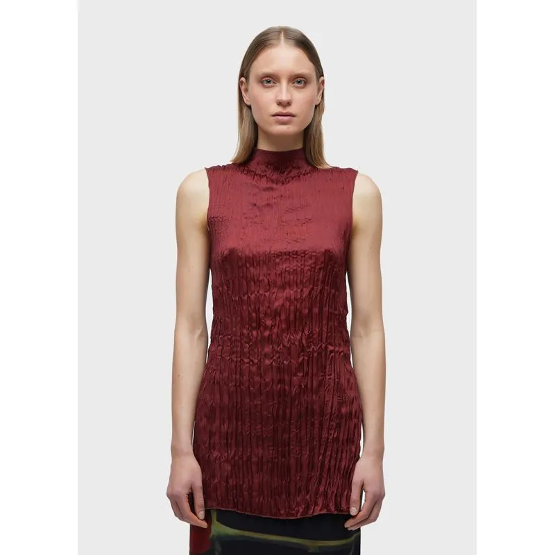 Top wrinkled satin double face Blusa wrinkled satin double face - vinho - M