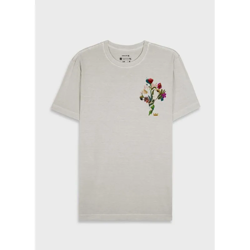 T-shirt stone floral mc - branco - P