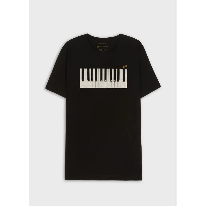 T-shirt vintage piano mc - preto - G