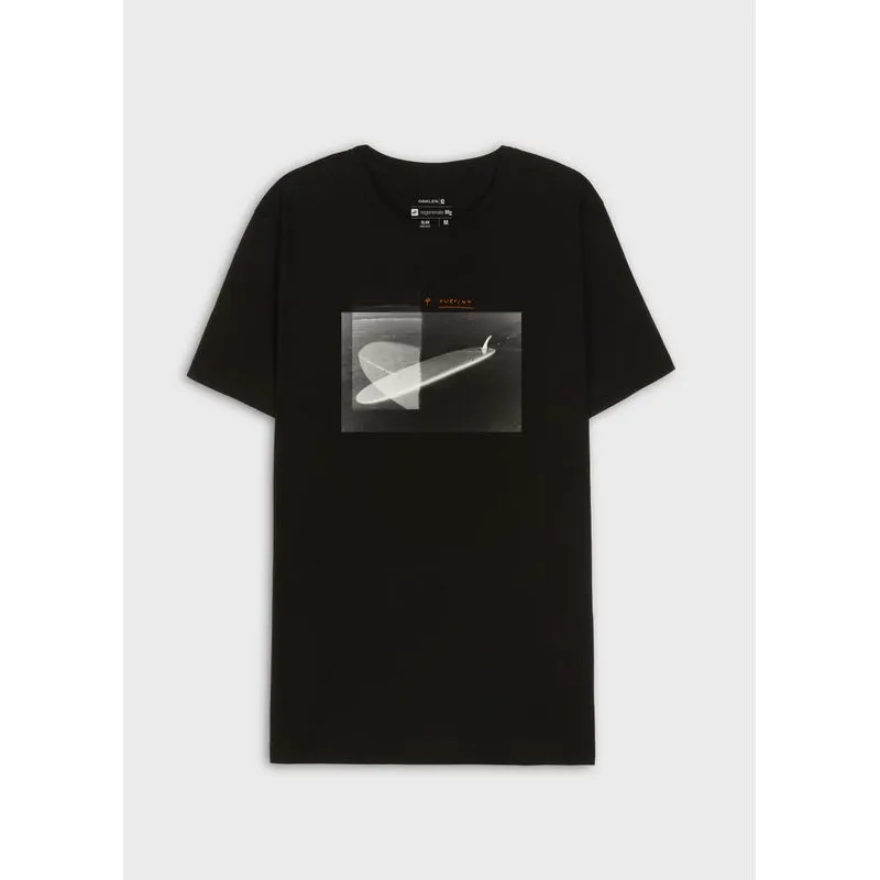 T-shirt vintage surf longboard mc - preto - P