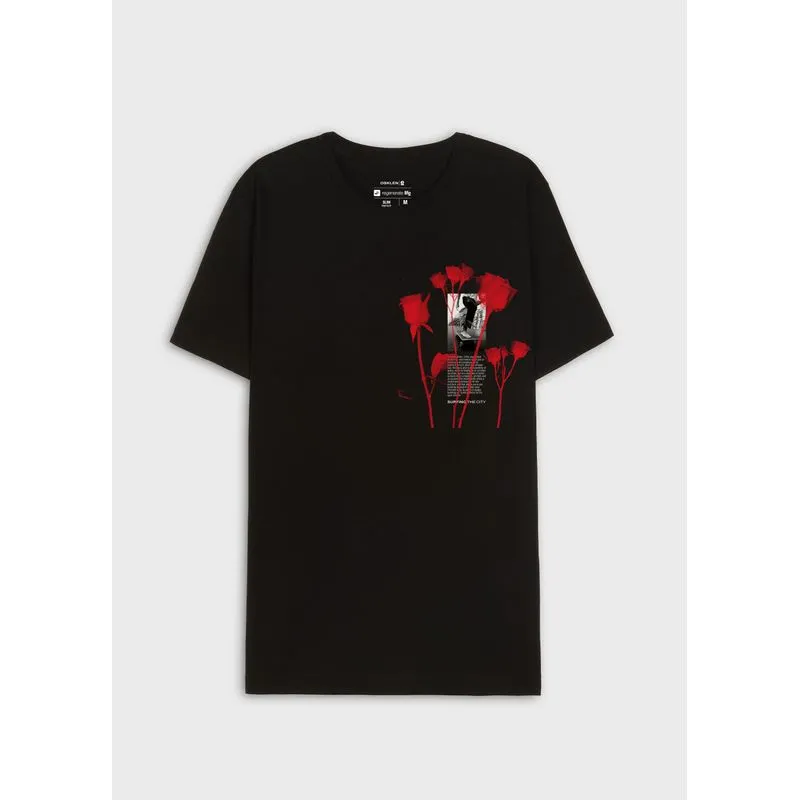 T-shirt vintage city rose mc - preto - G