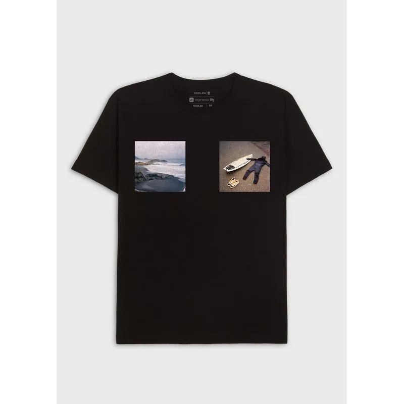 T-shirt vintage winter surf elements mc - preto - G