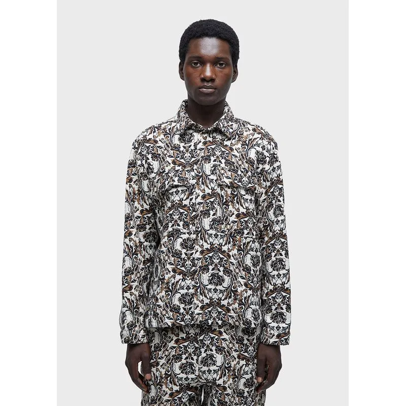 Jaqueta double rose jacquard - preto e branco - GG