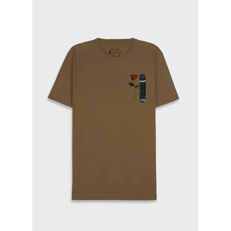 T-shirt vintage sk8 rose mc - marrom - P