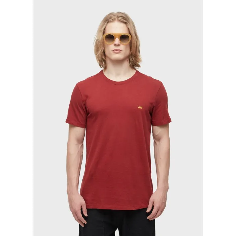 T-shirt soft used gold crown mc - vinho - G