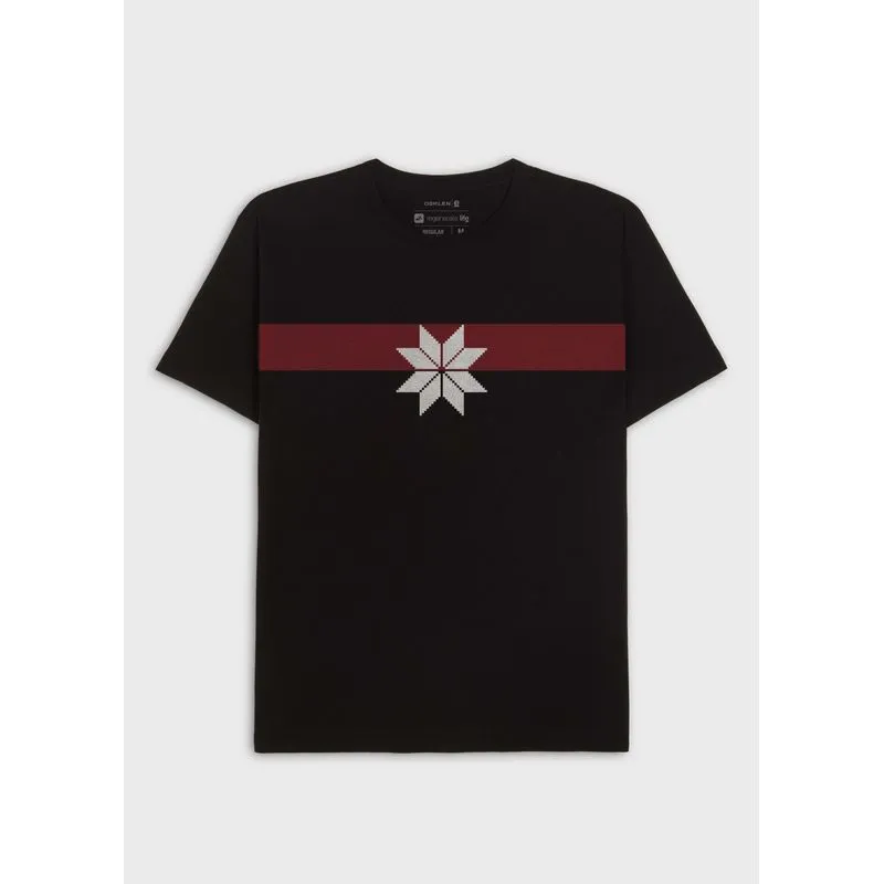 T-shirt vintage snowflake listra mc - preto - GG