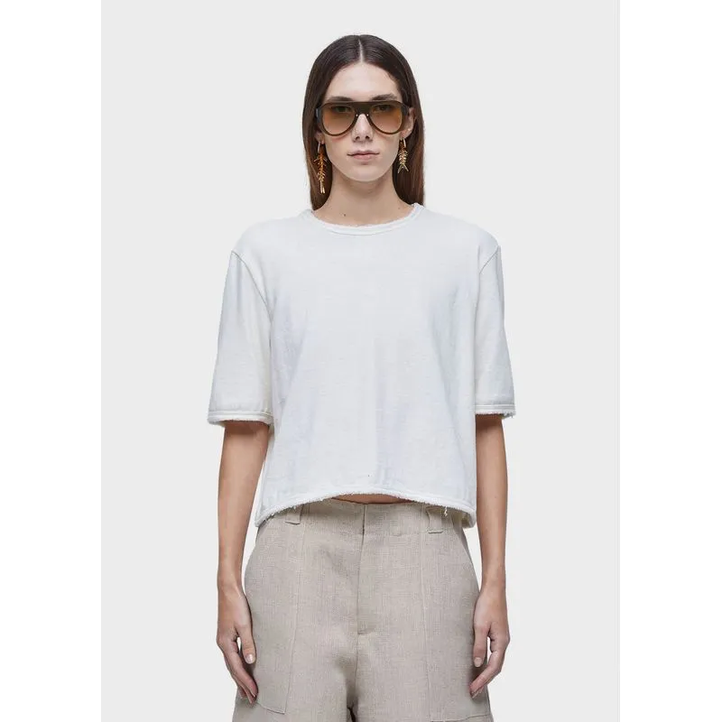 T-shirt rustica desfiada - natural - M