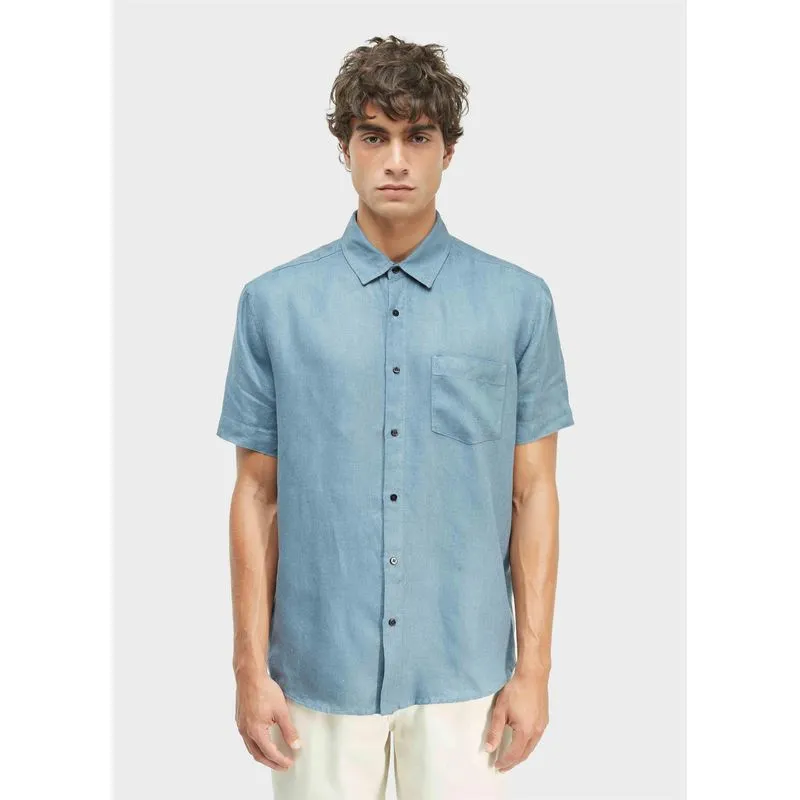 Camisa classic linen mc - azul - PP