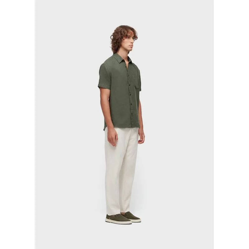 Camisa classic linen mc - verde - PP