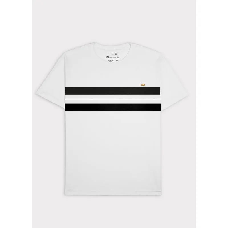 T-shirt vintage listrado pranchao mc - branco - GG