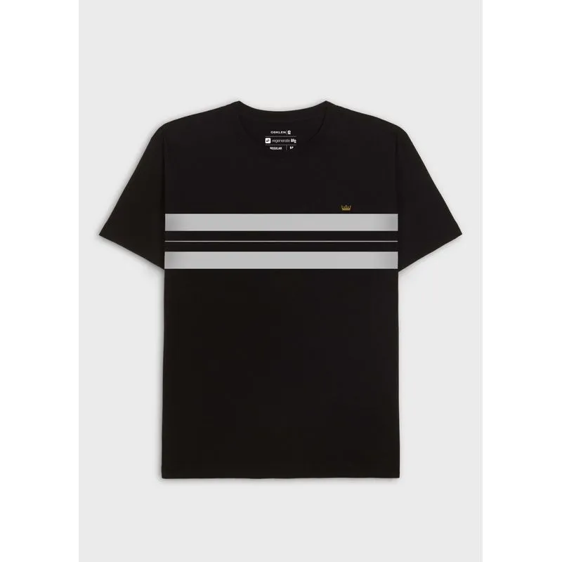 T-shirt vintage listrado pranchao mc - preto - M