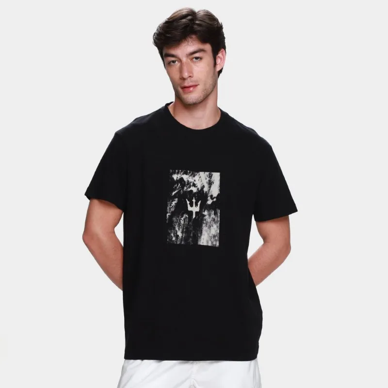 Camiseta Osklen Vintage Tridente Areia Masculina - Masculino - Preto