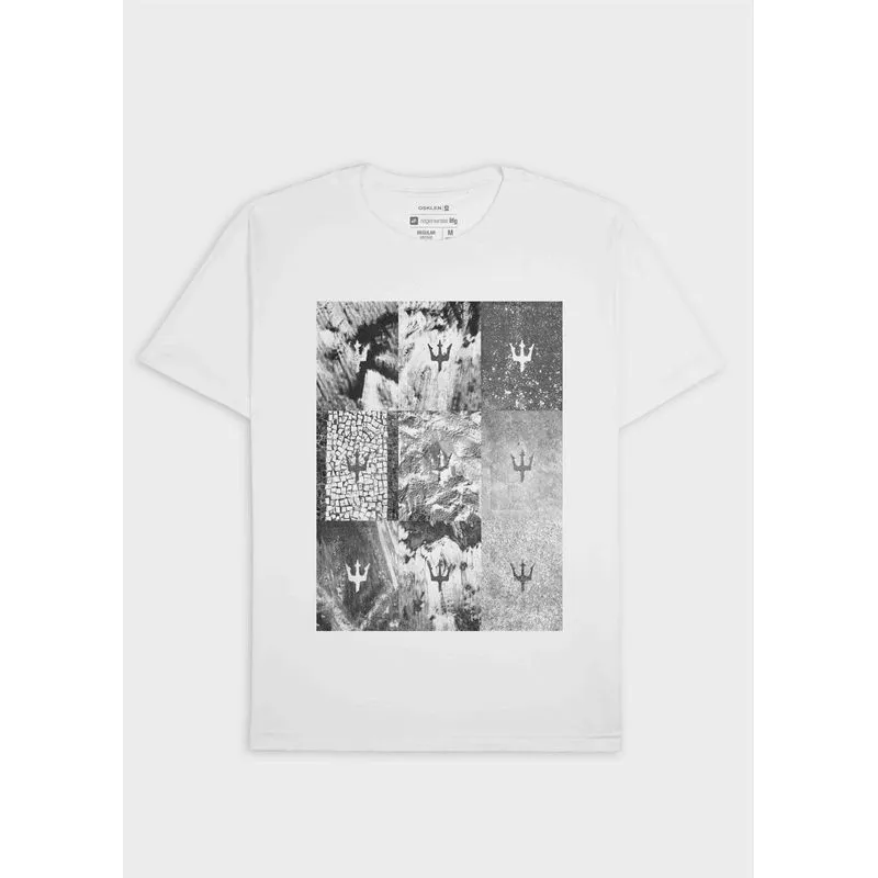 T-shirt vintage tridente areia 02 mc - branco - P