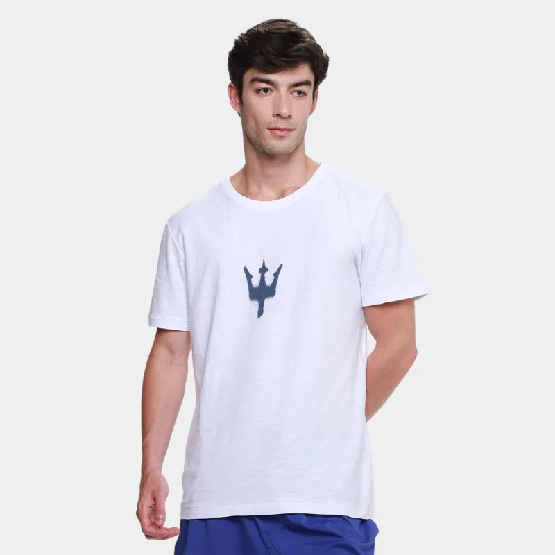 Camiseta Slim Osklen Rough Tridente Spray Masculina - Masculino - Branco