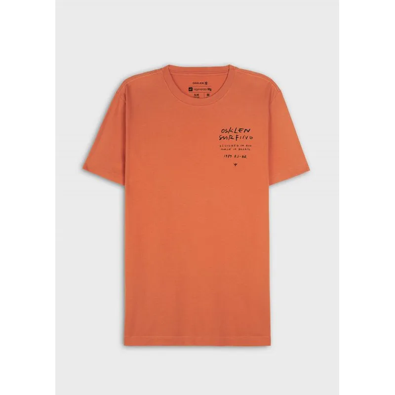 T-shirt slim vintage surf handwriting mc - laranja - M