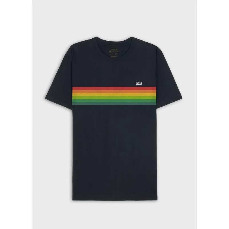 T-shirt slim vintage gradiente mc - azul marinho - P