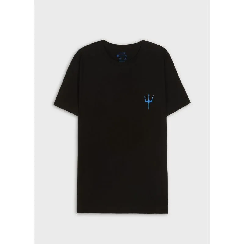 T-shirt slim vintage tridente madeira mc - preto - P