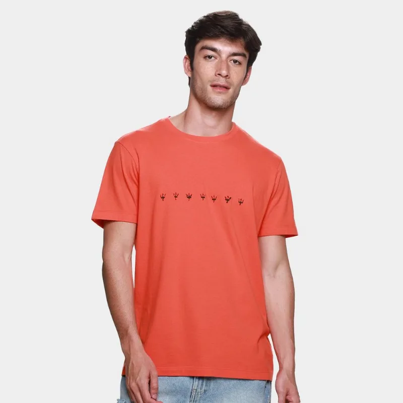 Camiseta Slim Osklen Vintage Underwater Masculina - Masculino - Laranja