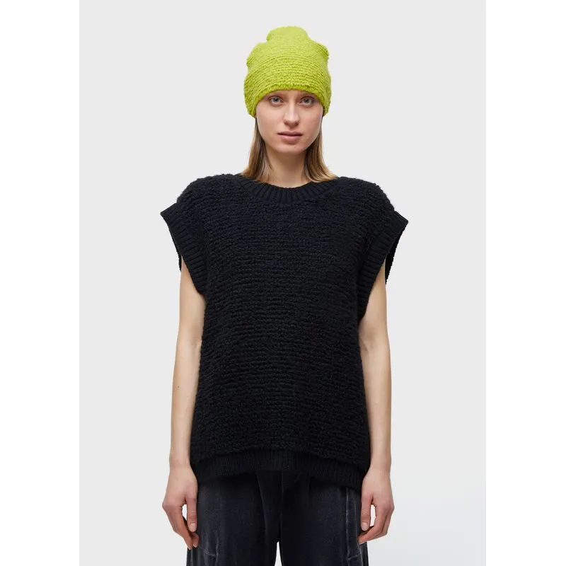 Colete furry tricot - preto - UN